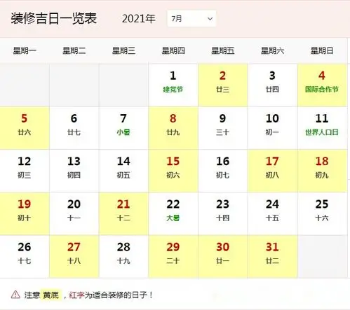 出行    【忌】安香 盖屋 搬家 入宅 安床  6,公历2021年7月18日,农历