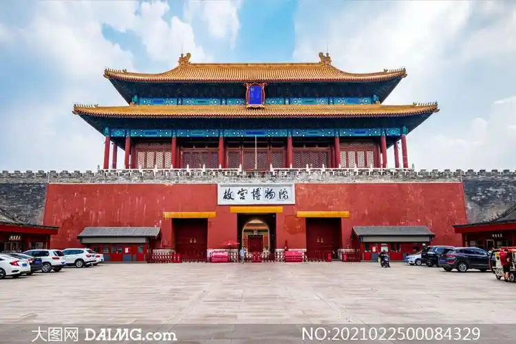 北京故宫博物院正门特写摄影图片