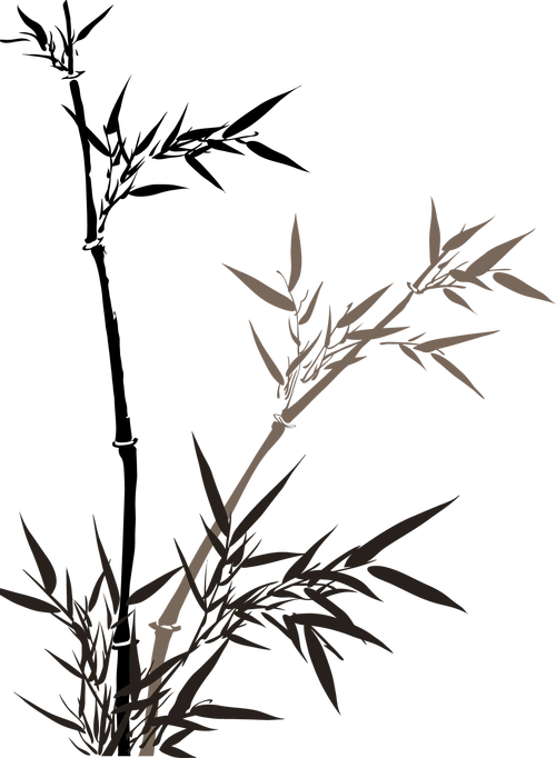 水墨竹子矢量图素材