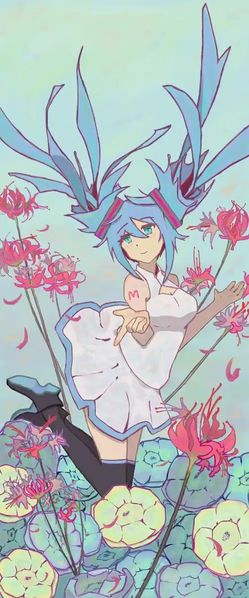 分享高冷标签miku初音未来插画彼岸花作品信息创作时间2019/07/28添加