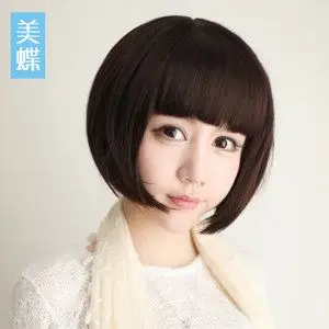 韩国时尚修脸波波头套假发女短发 蓬松波波头齐刘海圆脸仿真发型