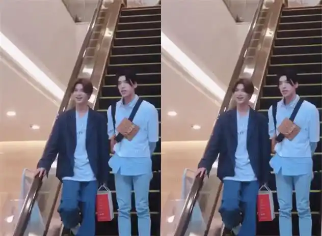 路人镜头下的黄明昊与王子异,真实身高被曝,网友:差距一目了然