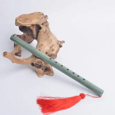 天然玉器工艺品礼品 民族乐器鲁山绿玉笛批发 可吹奏玉箫