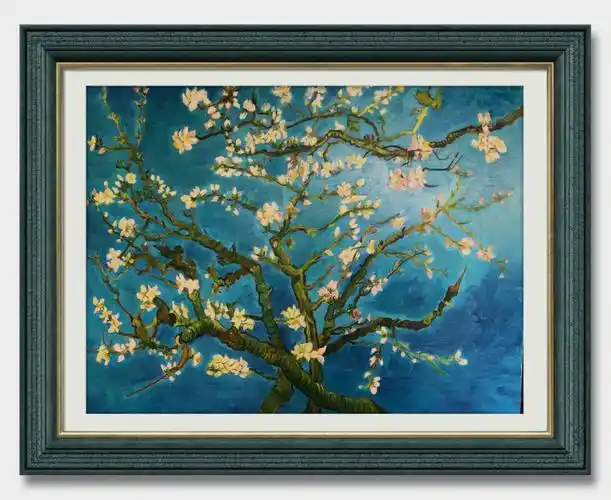 油画练习梵高盛开的杏花