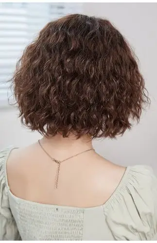 假发女短发短卷发羊毛卷假发套女网红蓬松逼真修脸真人发丝全头套