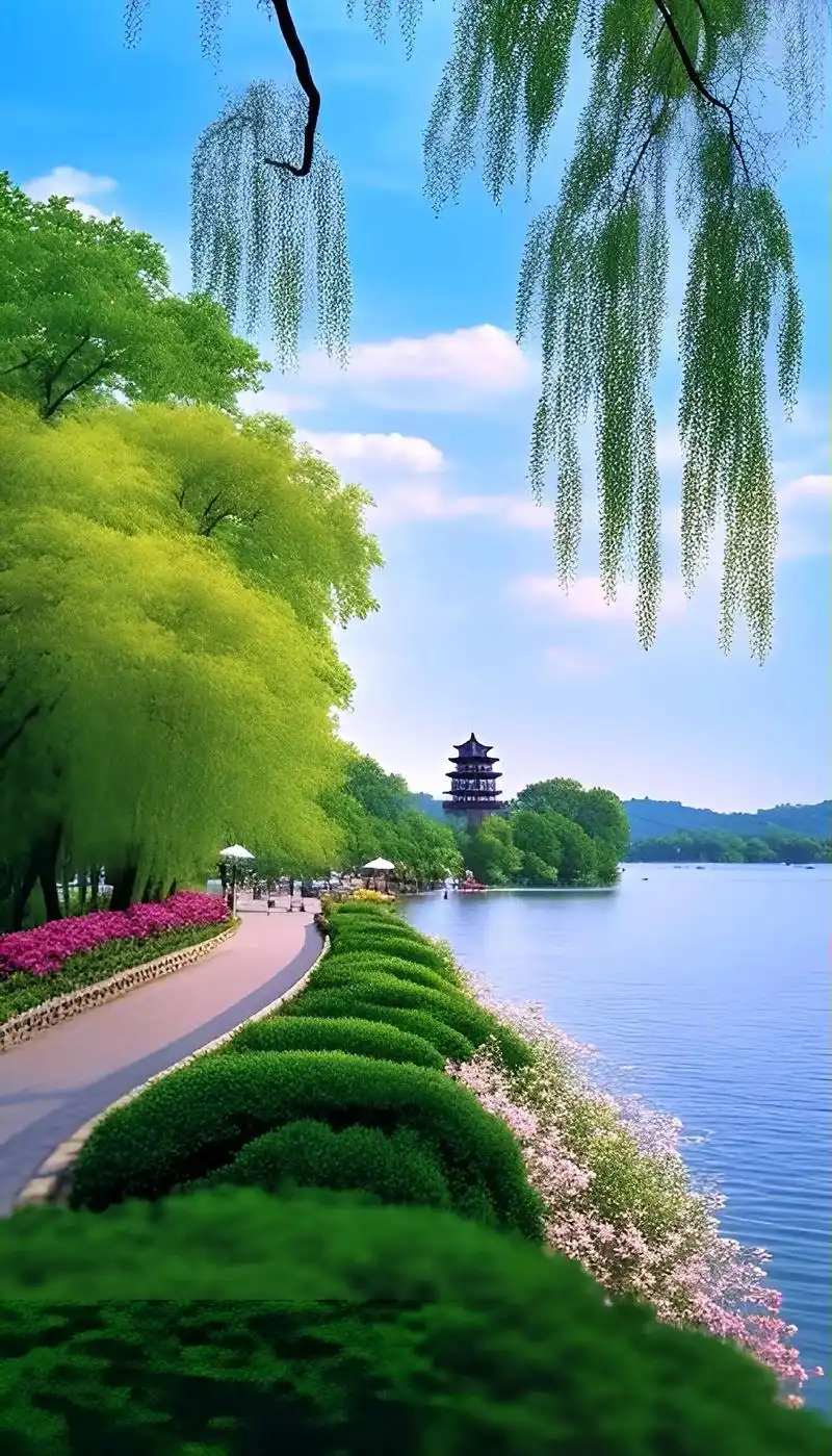 西湖美景,想起杭州,想到的便是西湖.作为中国七大古 - 抖音