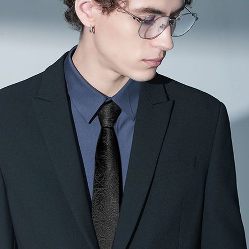 黑色领带男拉链式潮韩版正装手西装学院风小细窄领带