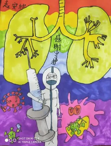 赵安欣 7岁《白衣天使抗击肺炎》