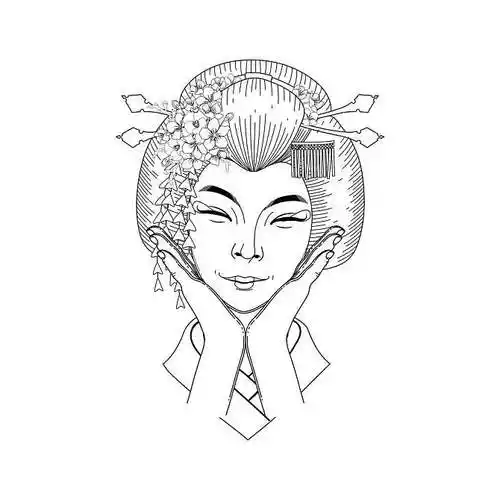 可爱_亚洲人_微笑_女孩_姿势_靠近_脸_矢量_年轻_女人_头像_传统_日本