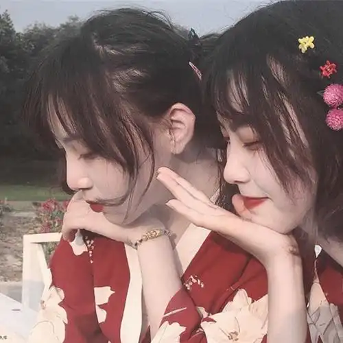 气质漂亮的真人闺蜜头像两人用