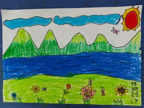 少儿美术小班《美丽的风景》