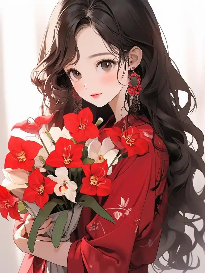 红色系女生头像 |寒冷氛围感