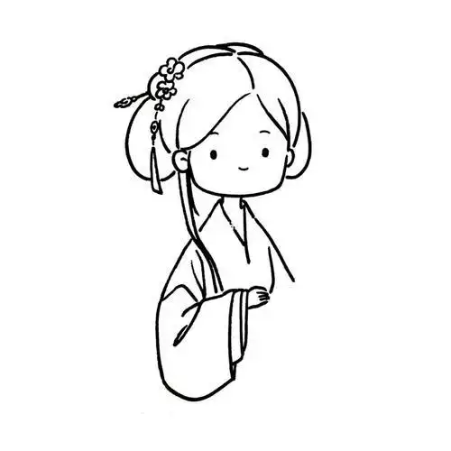 古风人物简笔画教程魏晋少女