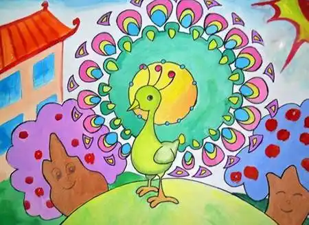 孔雀图片绘画孔雀图片绘画图案