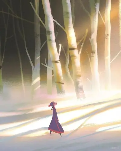 卡通 孤独的旅人