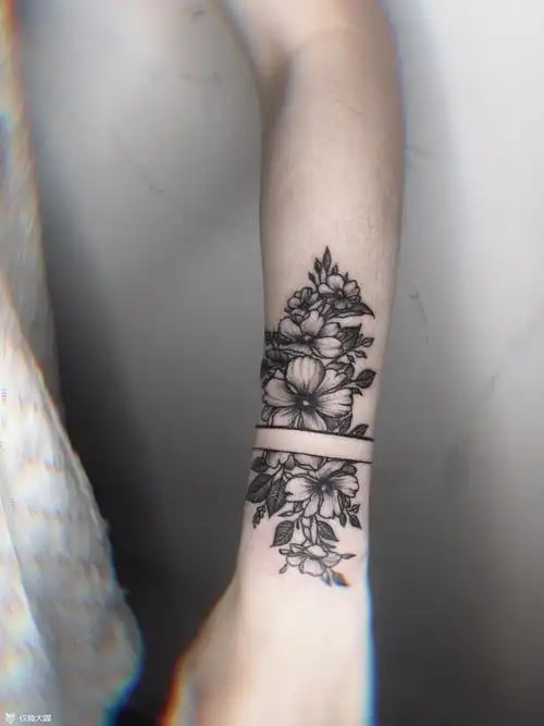 素花腕环_纹身图案手稿图片_l y n x a k 07的纹身作品集