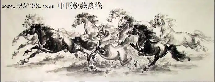 名家作品八骏图可按要求落款x6c-13_价格1180.