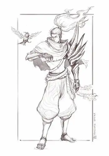 疾风亚索简笔画