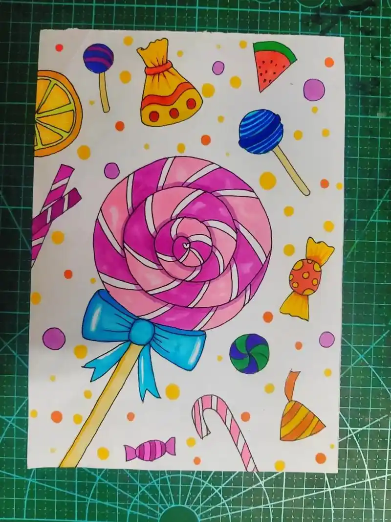 创意美术  #一学就会系列《棒棒糖》 #儿童创意美术 #创 - 抖音