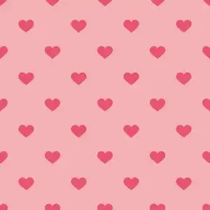 平铺可爱矢量模式与粉红色的心,在柔和的背景照片