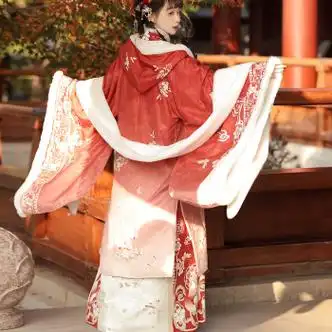 恋梵熙汉服冬季女装全套女唐风小公主加绒大袖衫保暖齐胸襦裙国潮秋冬