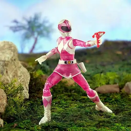 现货孩之宝恐龙战队粉衣战士闪亮闪粉凯瑟琳6寸手办