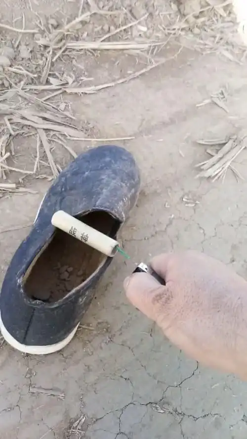 鞭炮炸祖传下来的布鞋,真的太搞笑了