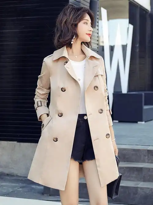 女装中长风衣2021年秋季新款春秋秋装矮个子chic风衣