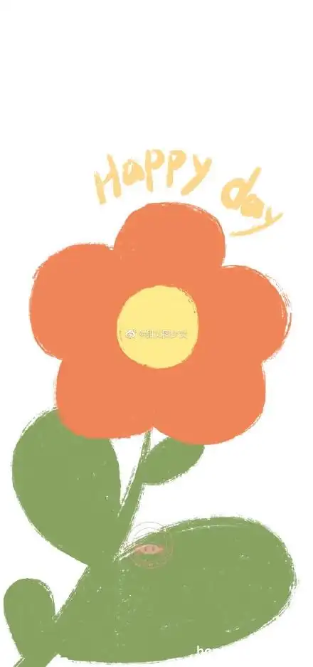 标签happy day,卡通,可爱,小红花,小红花简笔画,小草,幼儿简笔画,治愈