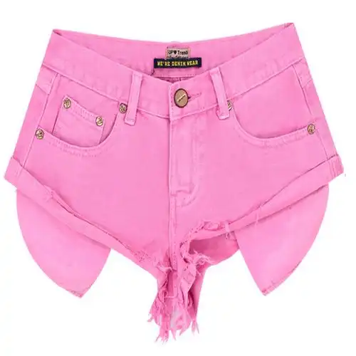 批发运动风格女性健身房粉红色短裤夏季棉氨纶短裤