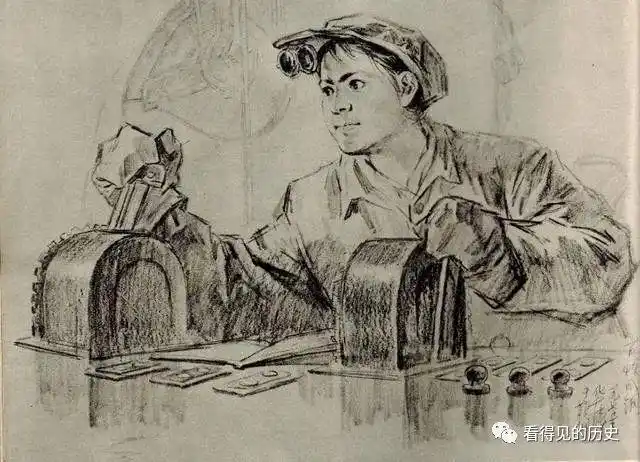 七十年代美术速写 铁水滚滚流不断 看看那时候的钢铁厂|鞍钢|炼钢炉