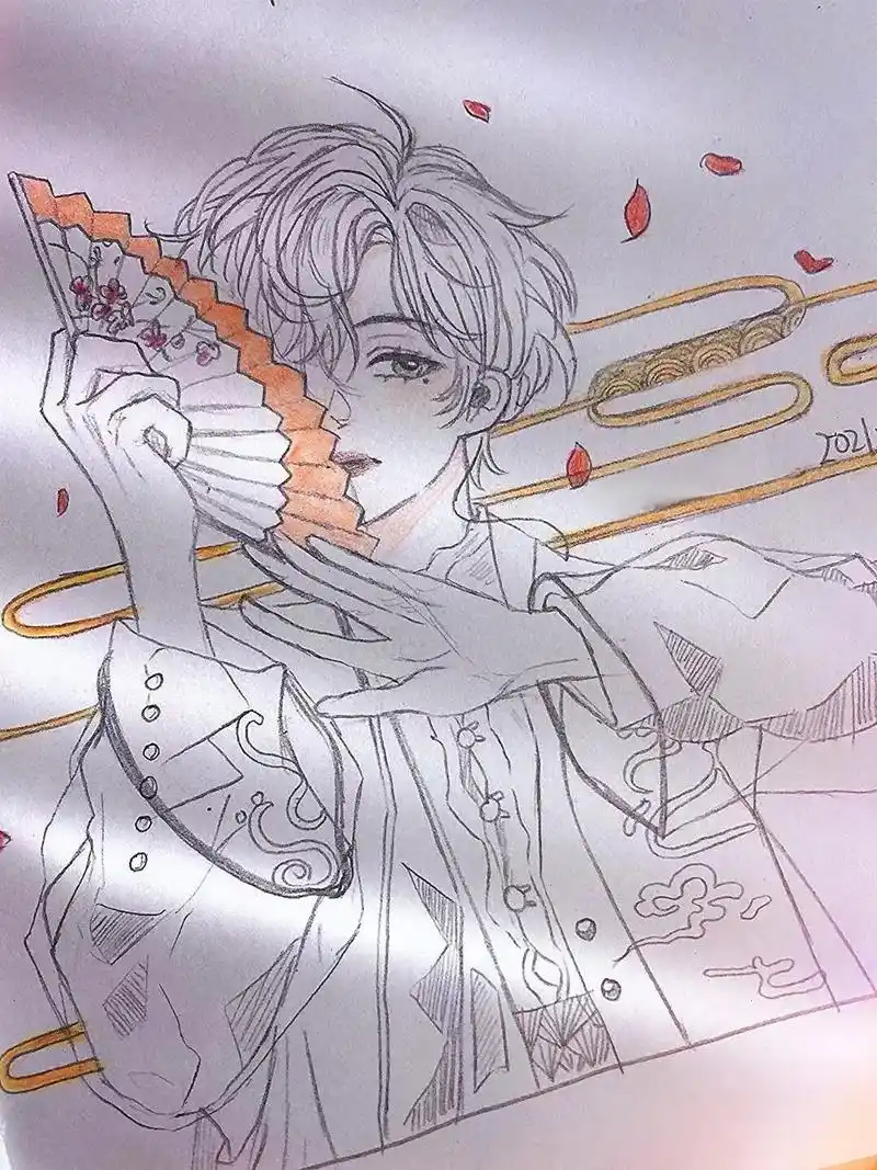 教你画帅哥～好久之前画的了,发一下过程,跟我一起画吧 #临摹 - 抖音