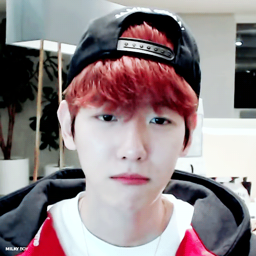 伯贤和粉丝玩猜拳,粉丝猝不及防比心,伯贤傻乎乎地还跟保安叔叔缸状