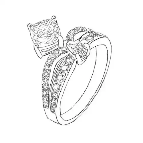 戒指的简笔画 手绘简笔画戒指素材 - 水彩迷