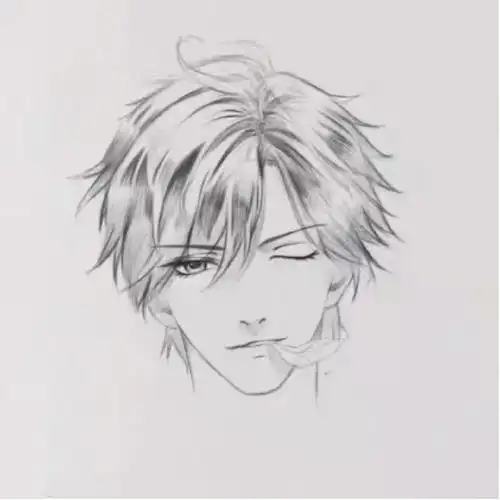 大鹏教育:铅笔手绘素描风格动漫男生