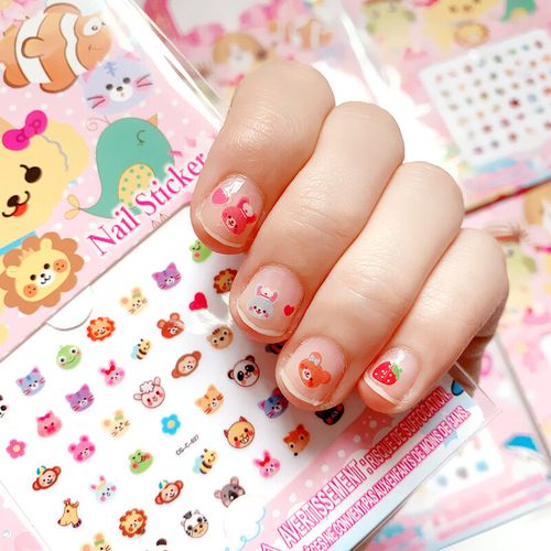 渔多恋kitty爱莎kt猫可爱儿童公主美甲贴-片女孩闪闪防水安全宝宝指甲
