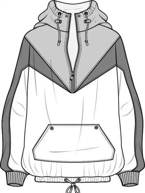 服装设计1机能风冲锋衣款式图000000