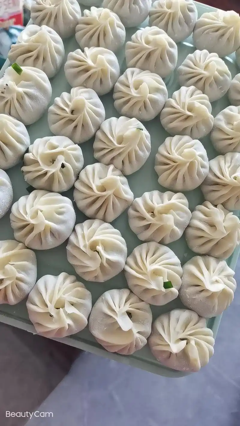 纯手工,现做现包,图一韮菜馅小笼包饺子,图二玉米馅饺子,图三 - 抖音