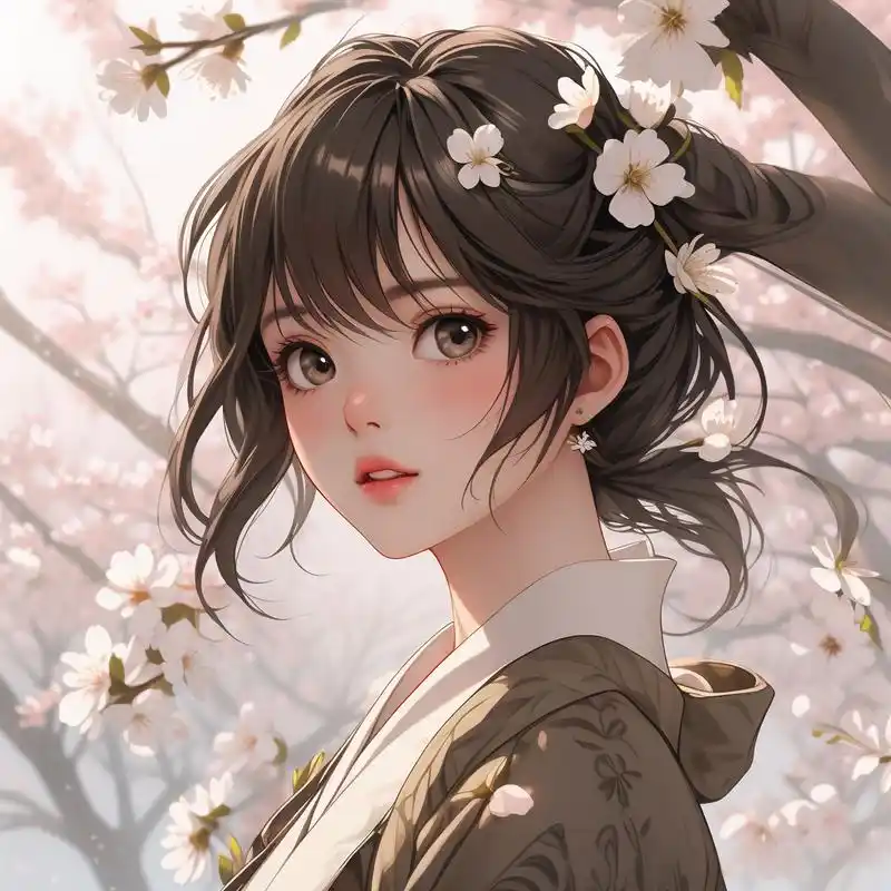 94粉色樱花二次元少女头像94