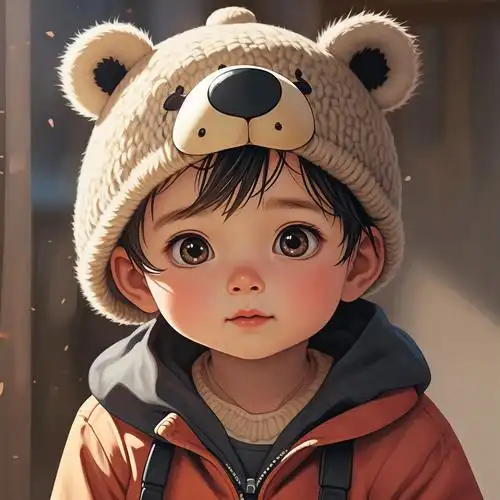戴帽子萌娃头像