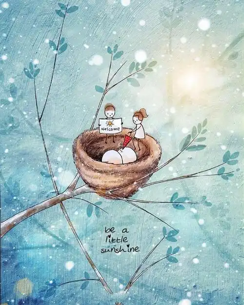 温暖治愈系手绘插画图片,一组图温暖你的心