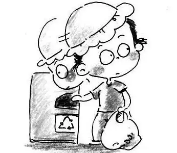 不乱丢垃圾的好孩子简笔画职业人物