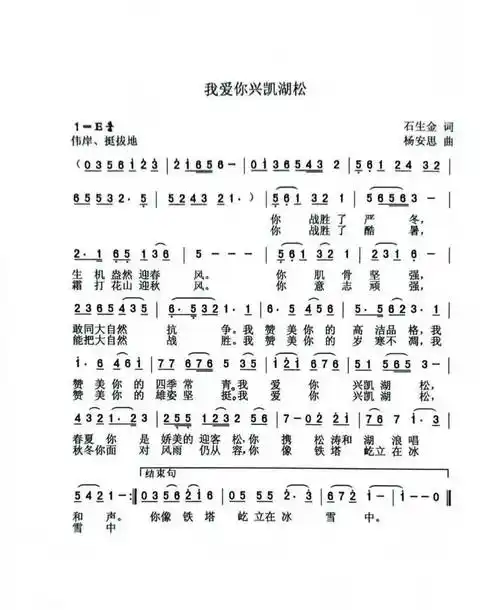 歌曲| 石生金 杨安思 我爱你兴凯湖松