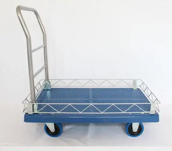 平板车带护栏加高折叠围栏手推车围网拉货车静音7248静音轮带围网