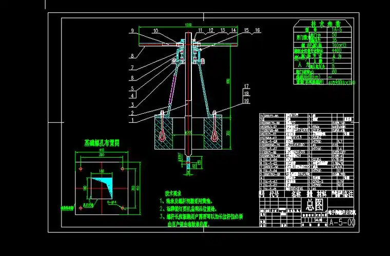 5吨手推螺杆启闭机详图