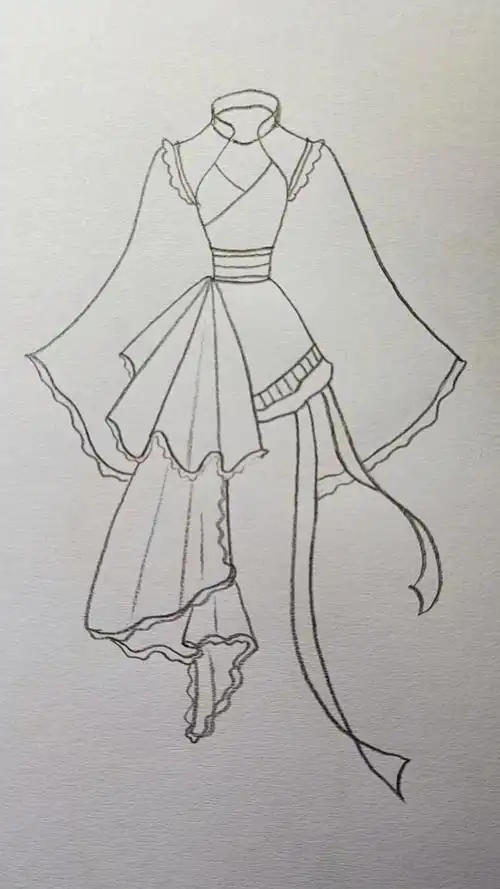 画画原来如此简单用简单的线条勾个漂亮裙子过冬可以么