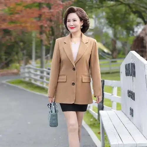 中年人妈妈春装西装外套时尚40岁50中老年女装春秋洋气小西服上衣