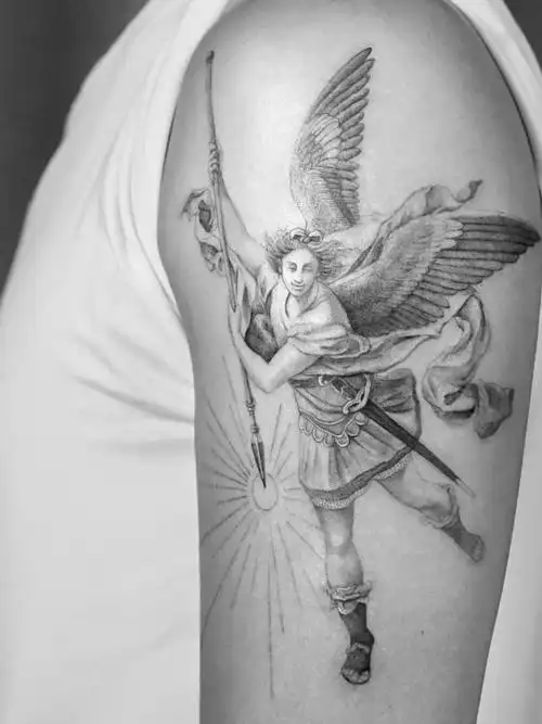 圣米迦勒_纹身图案手稿图片_likebest的纹身作品集