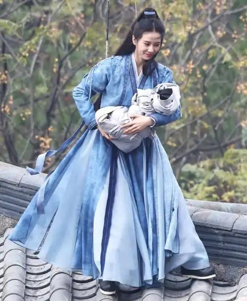 刘诗诗一念关山蓝衣高马尾造型##刘诗诗任如意