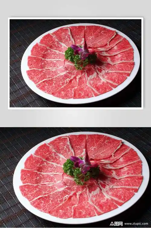 牛肉类雪花肥牛餐饮图片